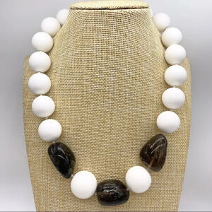 Kenneth Jay Lane KJL Bold Smoky Quartz Beaded Necklace